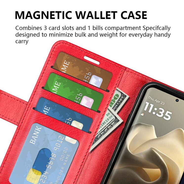 Чохол-книжка Deexe Wallet Style для Motorola Edge 60 Pro - Black: фото 6 з 9