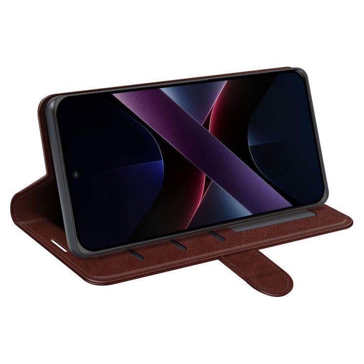 Чохол-книжка Deexe Wallet Style для Xiaomi Poco X7 Pro - Brown: фото 3 з 7