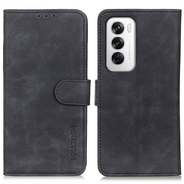 Чохол-книжка KHAZNEH Retro Wallet для OPPO Reno 12 - Black: фото 1 з 8