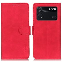 Чохол-книжка KHAZNEH Retro Wallet для Xiaomi Poco M4 Pro 4G - Red: фото 1 з 10