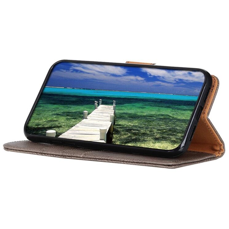 Чехол-книжка с застежкой KHAZNEH Wallet Cover для Motorola Moto G200 - Khaki: фото 4 из 8