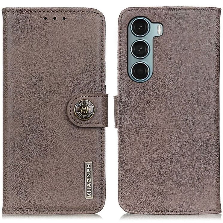 Чехол-книжка с застежкой KHAZNEH Wallet Cover для Motorola Moto G200 - Khaki: фото 1 из 8