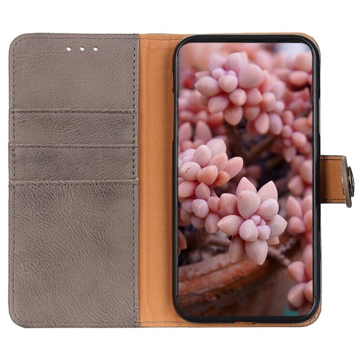 Чехол-книжка с застежкой KHAZNEH Wallet Cover для Motorola Moto G200 - Khaki: фото 5 из 8