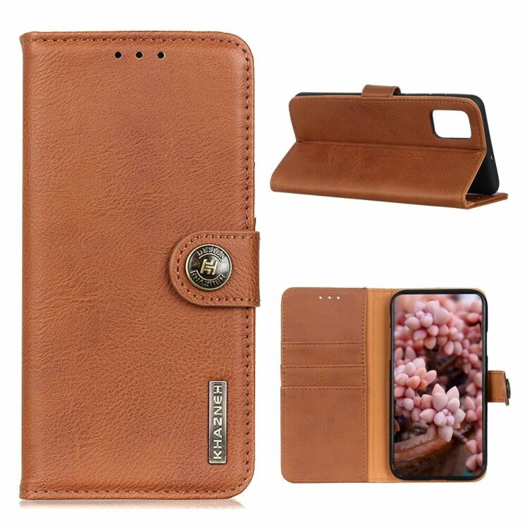 Чохол-книжка KHAZNEH Leather Wallet для Samsung Galaxy S20 FE (G780) - Brown: фото 1 з 10