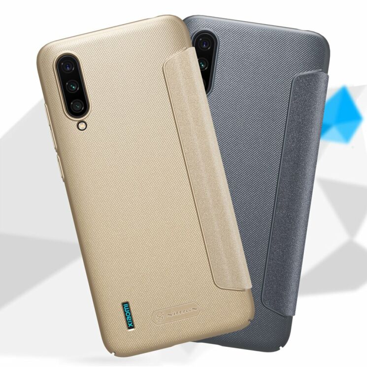 Чехол-книжка NILLKIN Sparkle Series для Xiaomi Mi 9 Lite / Mi CC9 - Cyan: фото 13 из 16