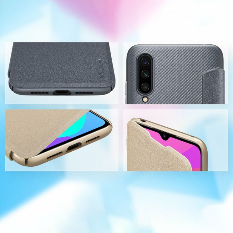 Чехол-книжка NILLKIN Sparkle Series для Xiaomi Mi 9 Lite / Mi CC9 - Cyan: фото 15 из 16