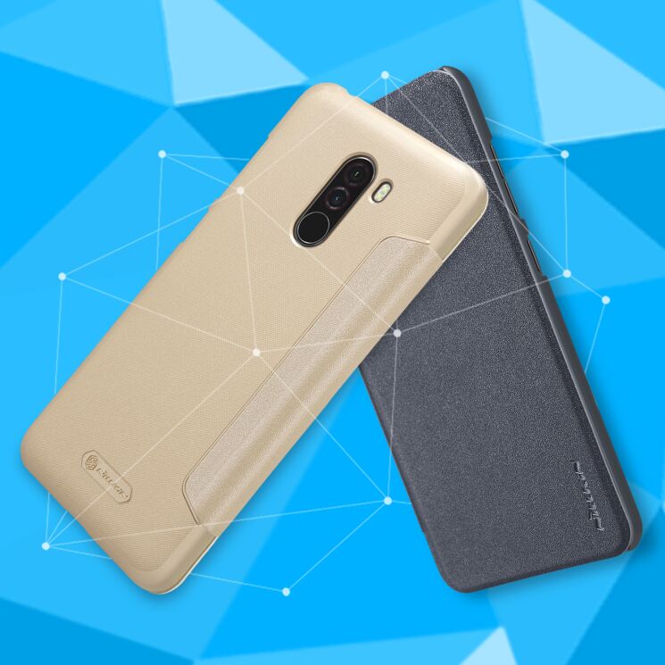 Чехол-книжка NILLKIN Sparkle Series для Xiaomi Pocophone F1 - Gold: фото 6 из 13