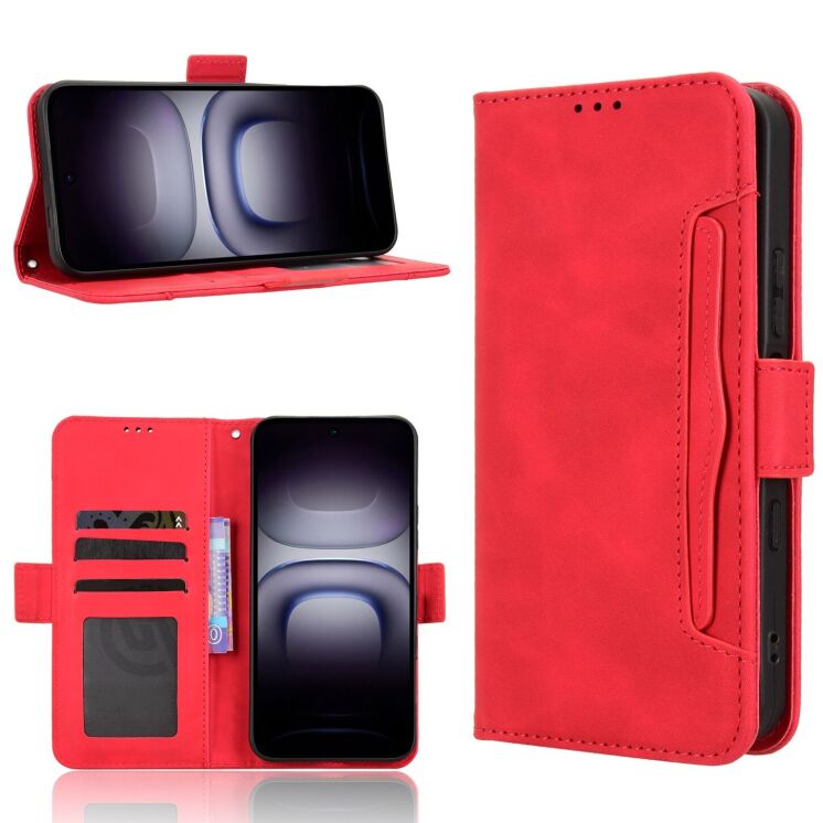 Чехол-книжка с карманами Deexe Wallet Stand для Infinix Hot 70 - Red (422006R) Чехол-книжка с карманами Deexe Wallet Stand для Infinix Hot 70 - Red: фото 8 из 17