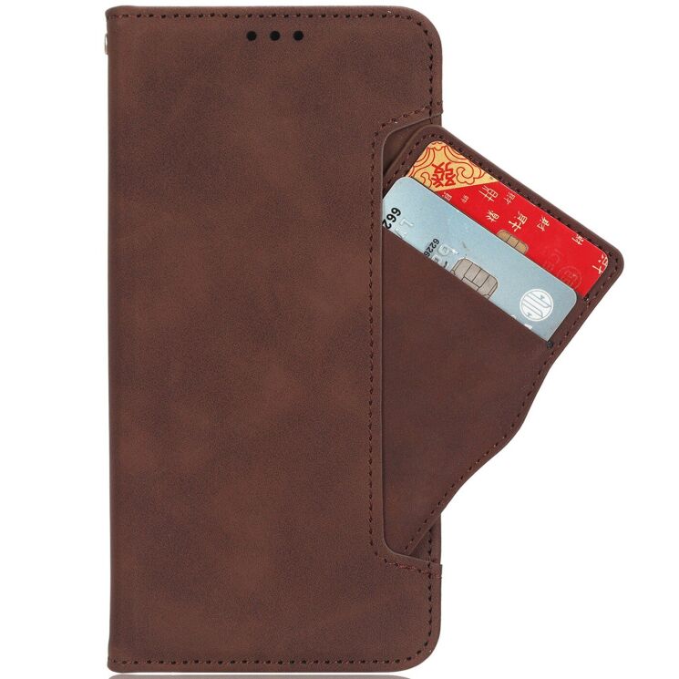 Чехол-книжка с карманами Deexe Wallet Stand для OPPO Reno 16 F/FS - Brown (413401Z) Чехол-книжка с карманами Deexe Wallet Stand для OPPO Reno 16 F/FS - Brown: фото 2 из 15