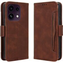 Чехол-книжка с карманами Deexe Wallet Stand для OPPO Reno 16 F/FS - Brown: фото 1 из 15