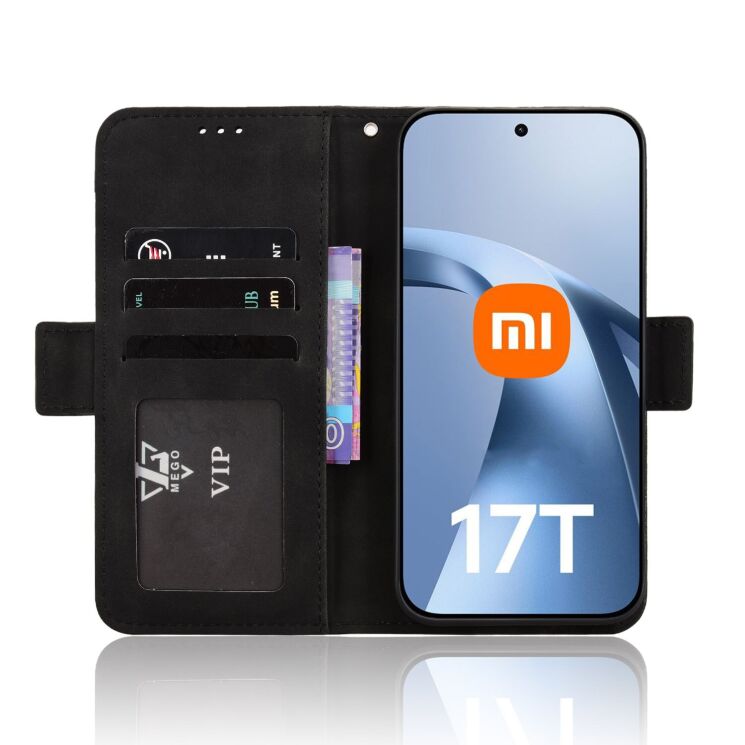 Чехол-книжка с карманами Deexe Wallet Stand для Xiaomi 17T - Black (408808B) Чехол-книжка с карманами Deexe Wallet Stand для Xiaomi 17T - Black: фото 5 из 15