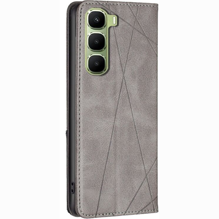 Чохол-книжка з кишеньками UniCase Geometric Pattern для Infinix Hot 70 - Grey: фото 3 з 10