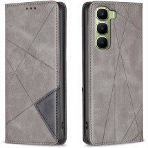 Чехол-книжка с карманами UniCase Geometric Pattern для Infinix Hot 70 - Grey: фото 1 из 10