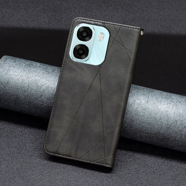 Чохол-книжка з кишеньками UniCase Geometric Pattern для OPPO A6x - Black: фото 6 з 10