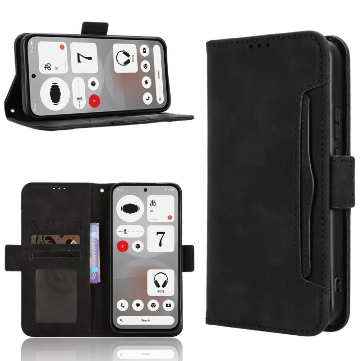Чохол-книжка з кишеньками Deexe Wallet Stand для Nothing Phone (4b) - Black: фото 8 з 15