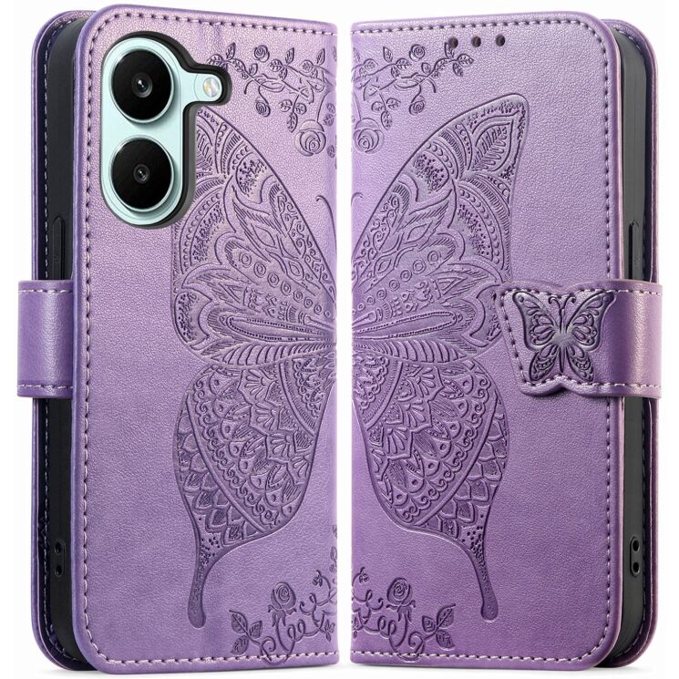 Чехол-книжка с рисунком UniCase Butterfly Pattern для Xiaomi Poco X8 Pro - Light Purple: фото 1 из 10