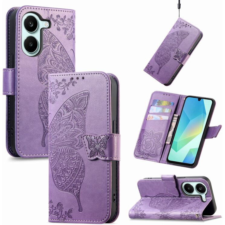Чехол-книжка с рисунком UniCase Butterfly Pattern для Xiaomi Poco X8 Pro - Light Purple: фото 4 из 10