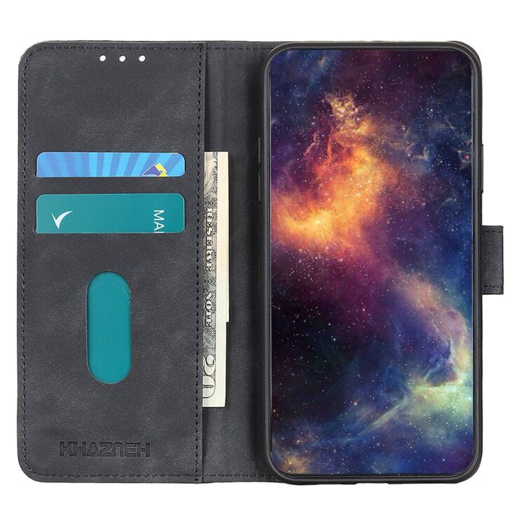 Чохол-книжка з застібкою KHAZNEH Retro Wallet для Samsung Galaxy S26 FE - Black: фото 3 з 8