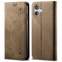 Чехол-книжка UniCase Jeans Wallet для Apple iPhone 16 Plus - Khaki: фото 1 из 6
