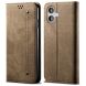 Чехол-книжка UniCase Jeans Wallet для Apple iPhone 16 Plus - Khaki (360610K). Фото 1 из 6