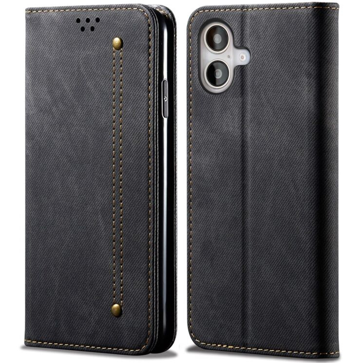 Чехол-книжка UniCase Jeans Wallet для Apple iPhone 17 - Black: фото 1 из 6