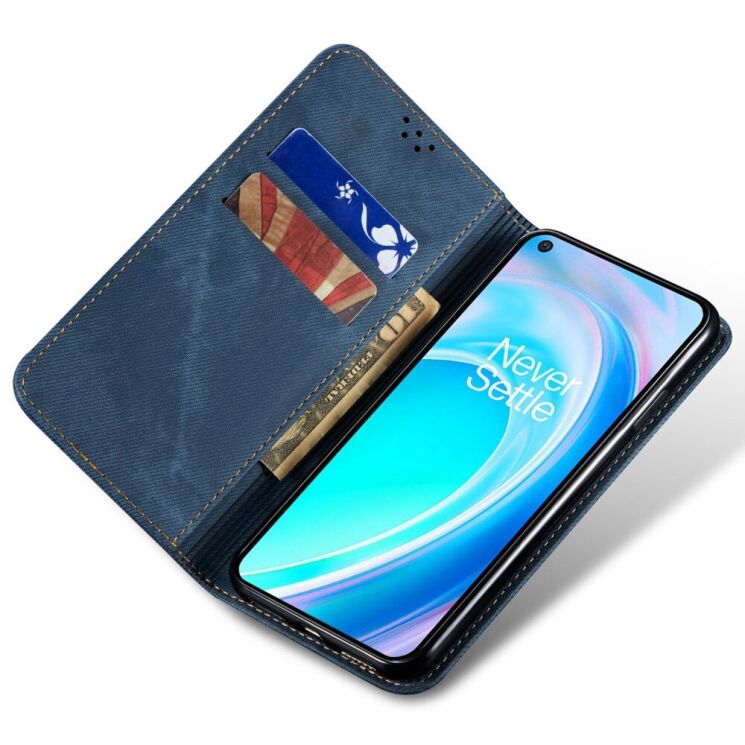 Чехол-книжка с кармашками UniCase Jeans Wallet для OnePlus Nord CE 2 Lite - Blue: фото 4 из 9