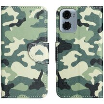 Чохол з малюнком Deexe Color Wallet для Motorola Moto G06 - Camouflage: фото 1 з 5