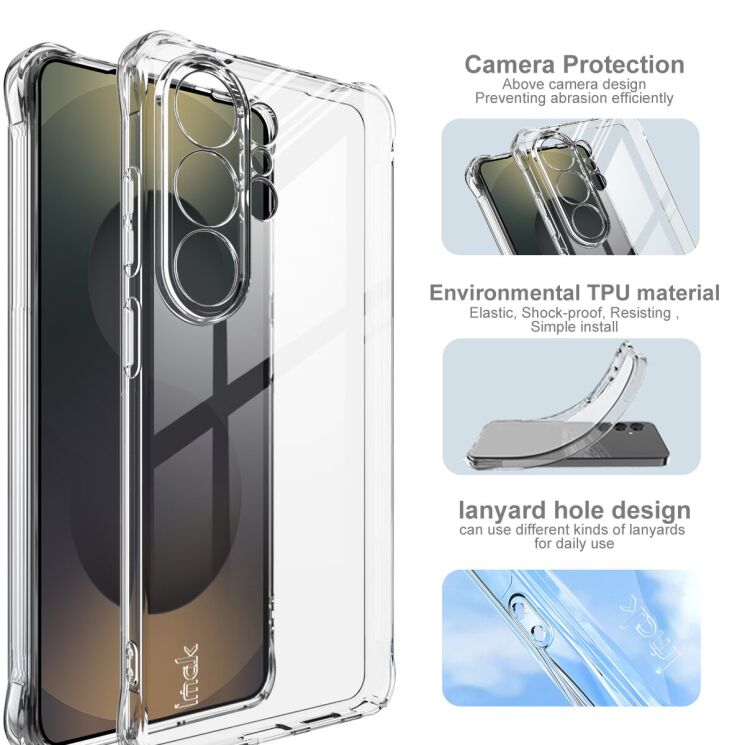 Чохол з посиленими кутами IMAK Airbag MAX Case для Samsung Galaxy S26 Ultra - Transparent: фото 5 з 7