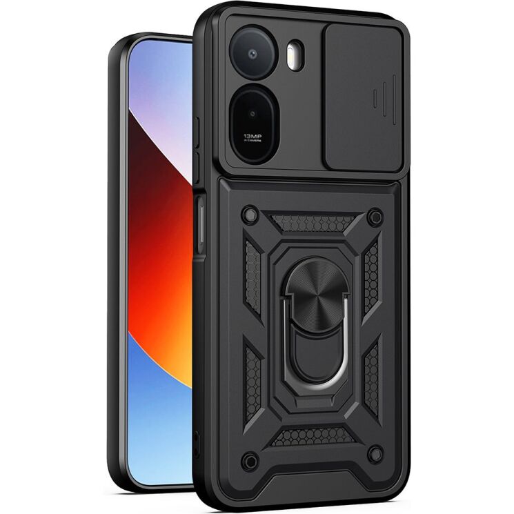 Чехол с защитой камеры Deexe Armor Shield для Xiaomi Redmi A7 Pro - Black: фото 1 из 9