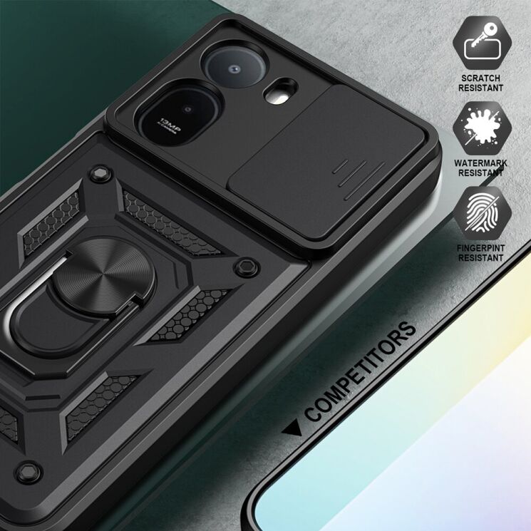 Чехол с защитой камеры Deexe Armor Shield для Xiaomi Redmi A7 Pro - Black: фото 6 из 9