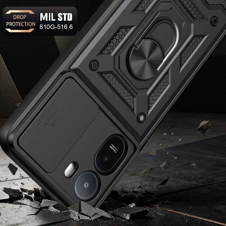 Чехол с защитой камеры Deexe Armor Shield для Xiaomi Redmi A7 Pro - Black: фото 3 из 9