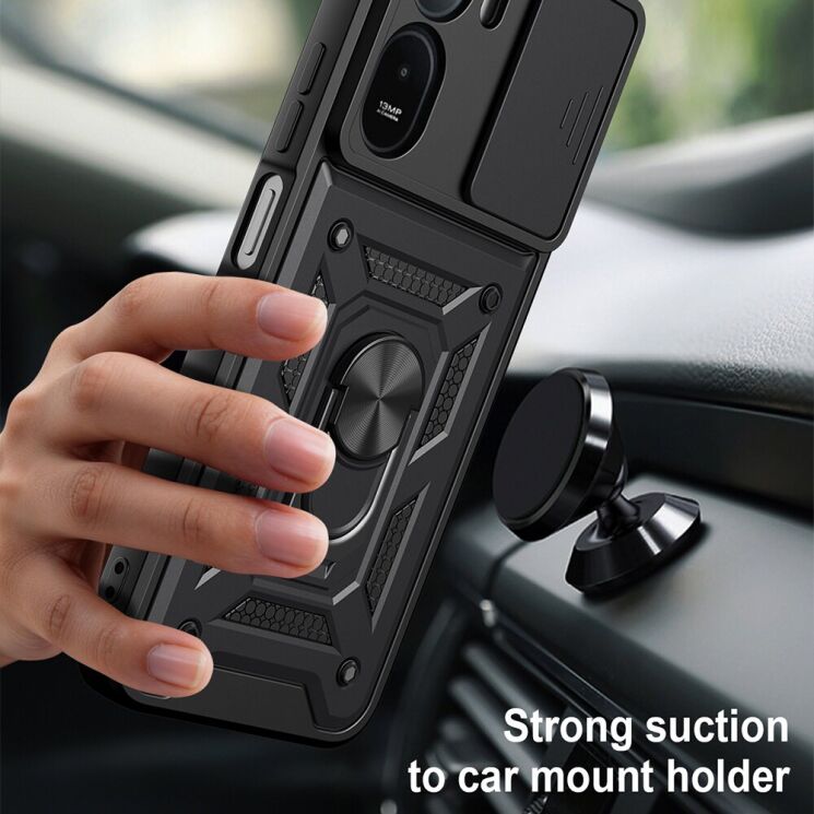 Чехол с защитой камеры Deexe Armor Shield для Xiaomi Redmi A7 Pro - Black: фото 4 из 9