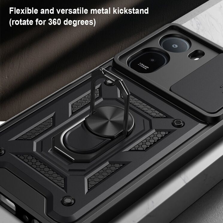 Чехол с защитой камеры Deexe Armor Shield для Xiaomi Redmi A7 Pro - Black: фото 8 из 9