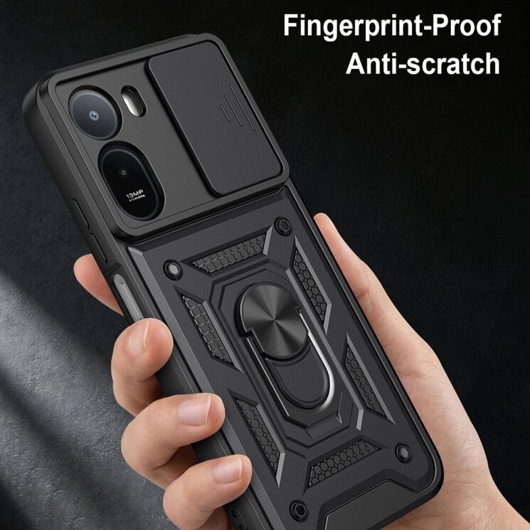 Чехол с защитой камеры Deexe Armor Shield для Xiaomi Redmi A7 Pro - Black: фото 7 из 9