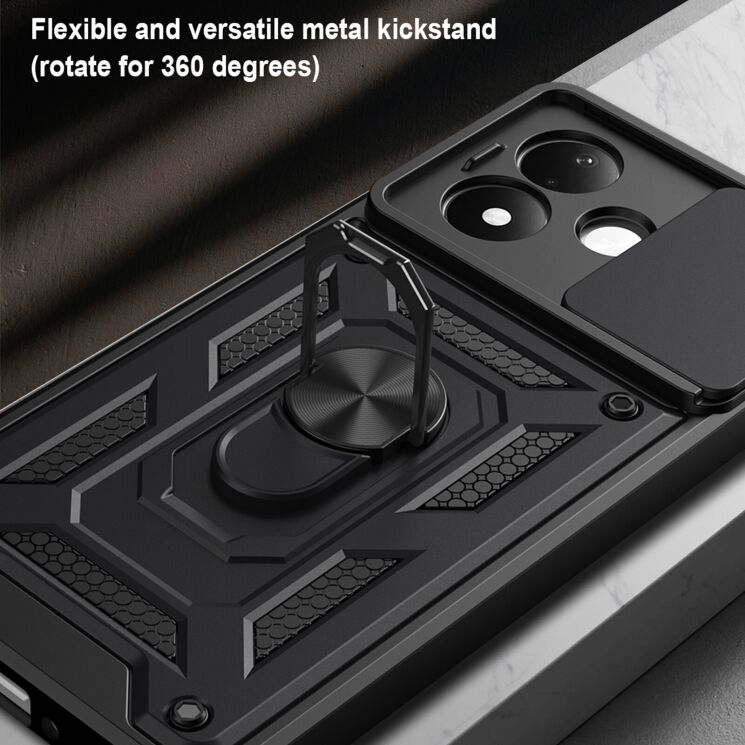 Чохол із захистом камери Deexe Armor Shield для Xiaomi Redmi Note 17 Pro - Black: фото 8 з 9