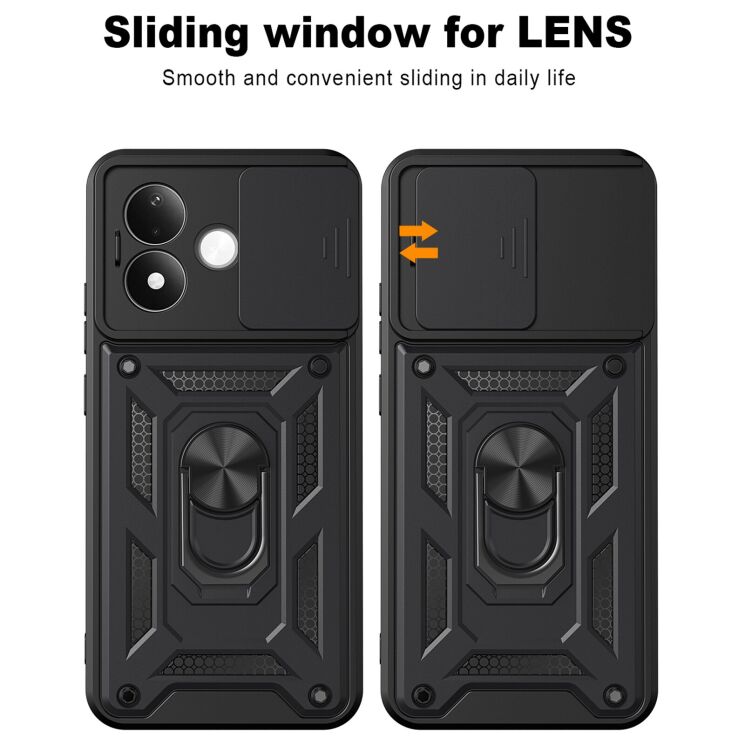 Чохол із захистом камери Deexe Armor Shield для Xiaomi Redmi Note 17 Pro - Black: фото 2 з 9