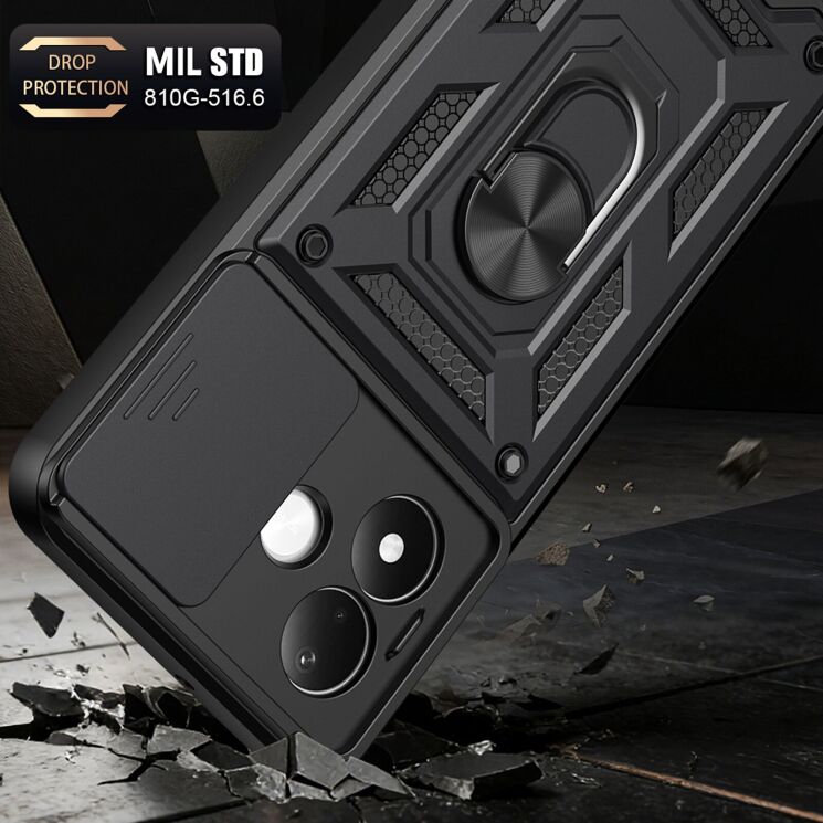 Чохол із захистом камери Deexe Armor Shield для Xiaomi Redmi Note 17 Pro - Black: фото 6 з 9