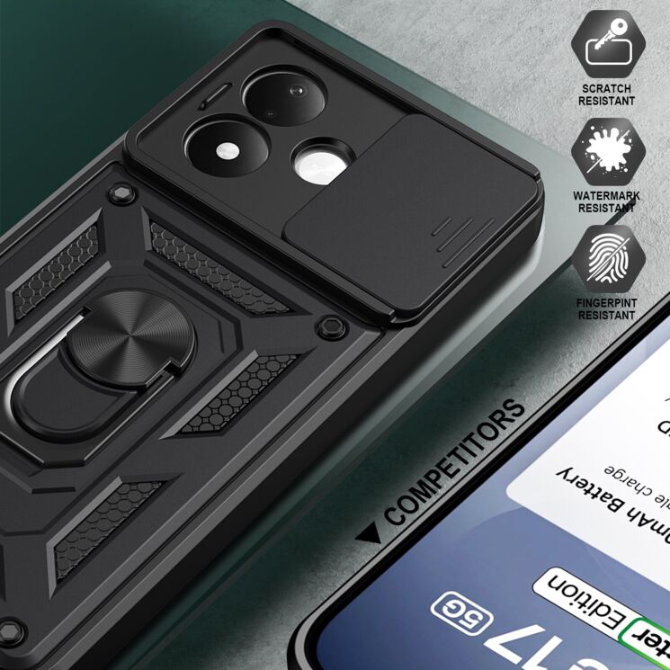 Чохол із захистом камери Deexe Armor Shield для Xiaomi Redmi Note 17 Pro - Black: фото 7 з 9