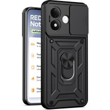 Чохол із захистом камери Deexe Armor Shield для Xiaomi Redmi Note 17 Pro - Black: фото 1 з 9