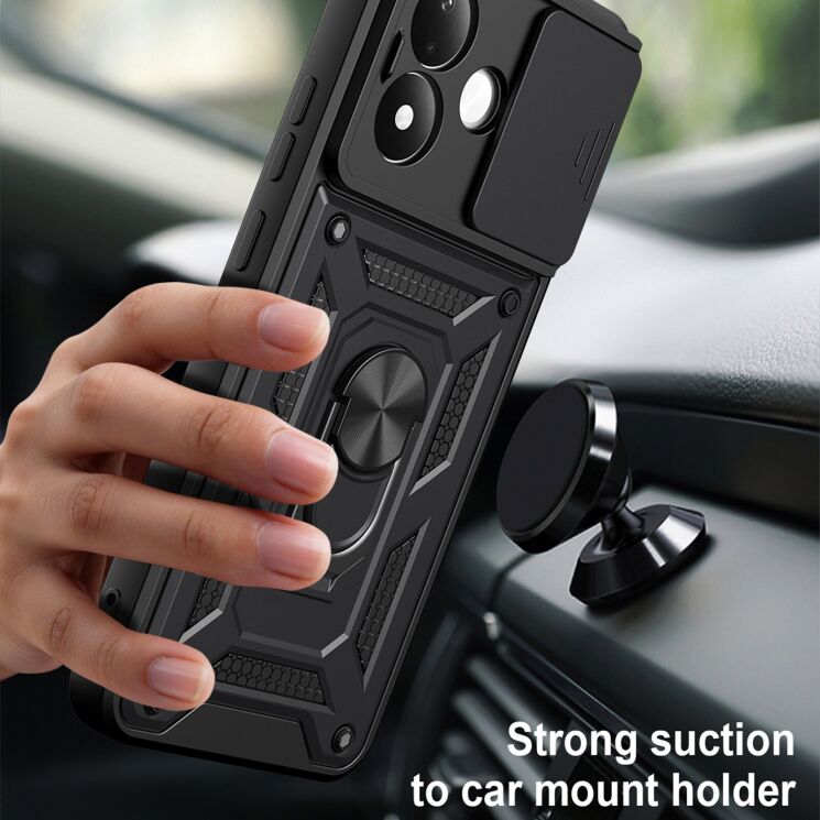 Чохол із захистом камери Deexe Armor Shield для Xiaomi Redmi Note 17 Pro - Black: фото 3 з 9