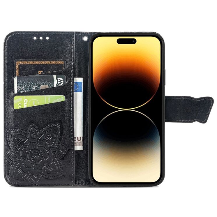 Чехол UniCase Butterfly Pattern для Apple iPhone 15 Pro - Black: фото 2 из 5