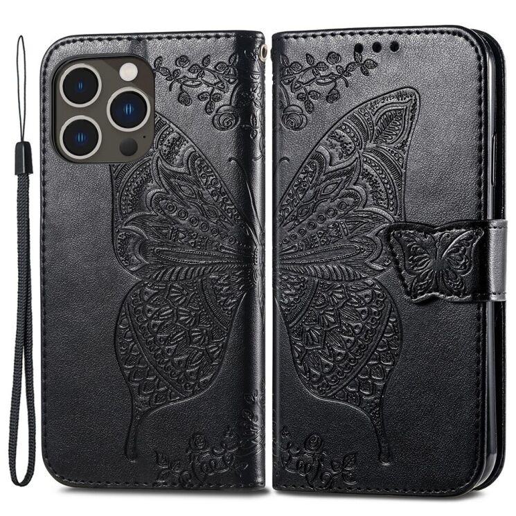 Чехол UniCase Butterfly Pattern для Apple iPhone 15 Pro - Black: фото 1 из 5