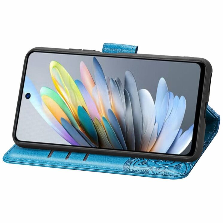 Чехол UniCase Butterfly Pattern для Motorola Moto G35 - Blue: фото 3 из 7