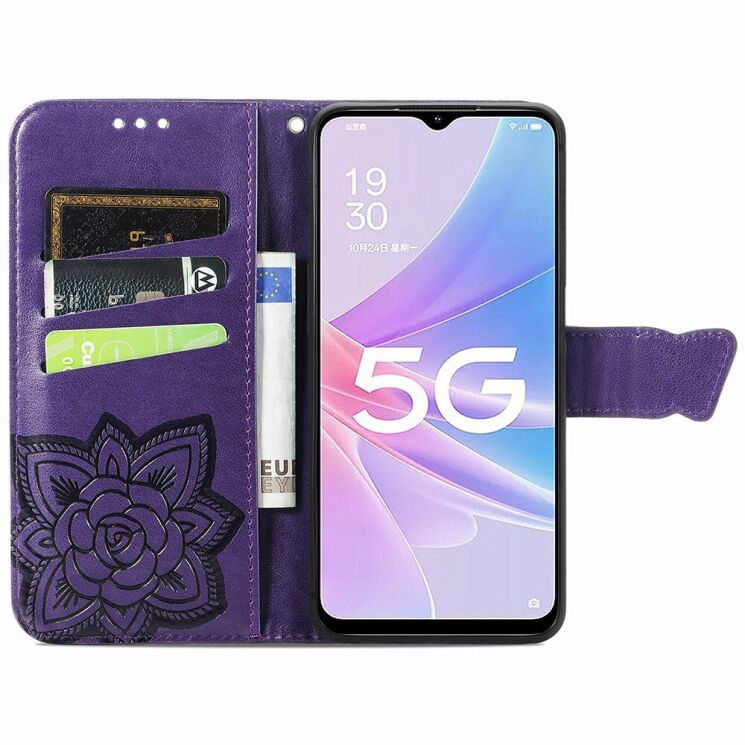 Чохол UniCase Butterfly Pattern для OPPO A78 5G - Purple: фото 2 з 6