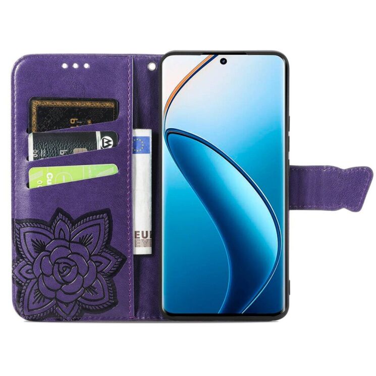 Чехол UniCase Butterfly Pattern для Realme 12 / 12 Plus - Dark Purple: фото 2 из 8