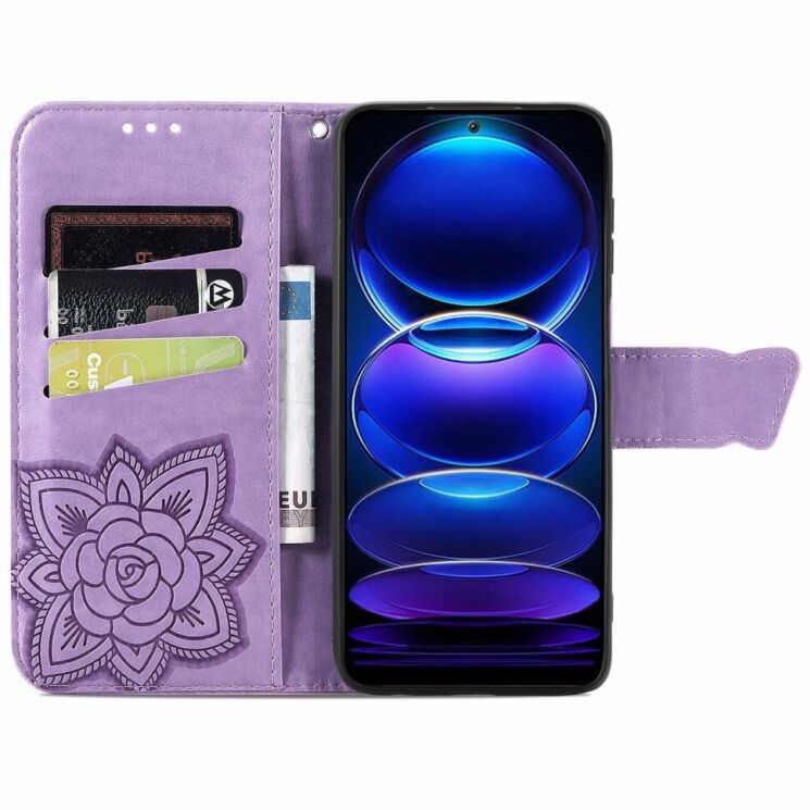 Чехол UniCase Butterfly Pattern для Xiaomi Poco X5 Pro / Redmi Note 12 Pro 5G - Light Purple: фото 2 из 8