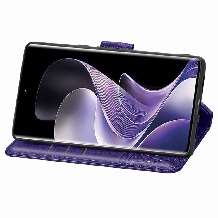 Чехол UniCase Butterfly Pattern для Xiaomi Redmi Note 14 Pro 5G - Dark Purple: фото 3 из 9