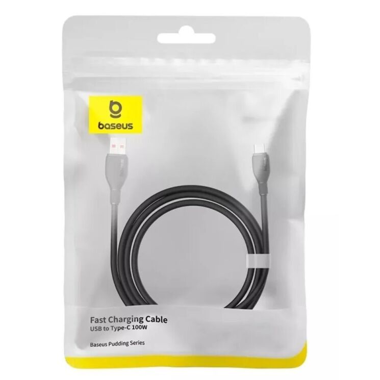 Кабель Baseus Pudding Series USB to Type-C (100W, 1.2m) P10355703111-00 - Black: фото 5 з 23