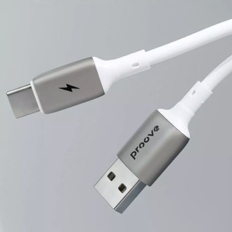 Кабель Proove Flex Metal USB to Type-C (3A, 1m) - White: фото 2 з 4