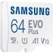 Карта памяти MicroSDXC Samsung EVO Plus 64GB C10 UHS-I R160MB/s + адаптер (MB-MC64SA/EU) - White (945175). Фото 6 из 14